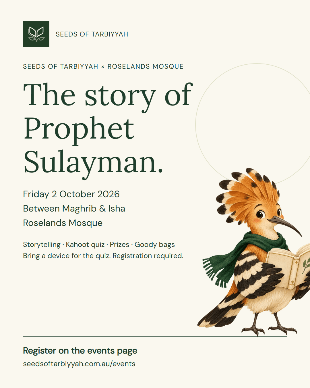 Prophet Sulayman story night flyer